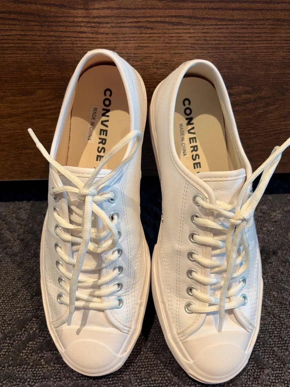Converse Jack Purcell | Leather | Men's White Low-Top Sneakers - Picture 2 of 4